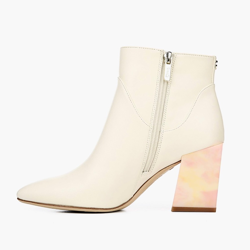 CIRCUS BY SAM EDELMAN — HALSEY MODERN WESTERN ANKLE BOOTS, CHUNKY HEEL, US 7